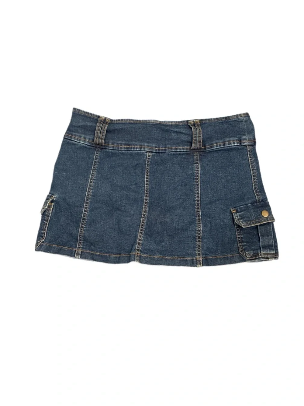 Refuge Denim Cargo Mini Skort in Dark Blue Wash Size Medium - Picture 4 of 6